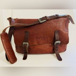 JOHN FLUVOG JORGE MESSENGER BAG BROWN LEATHER DISCONTINUED